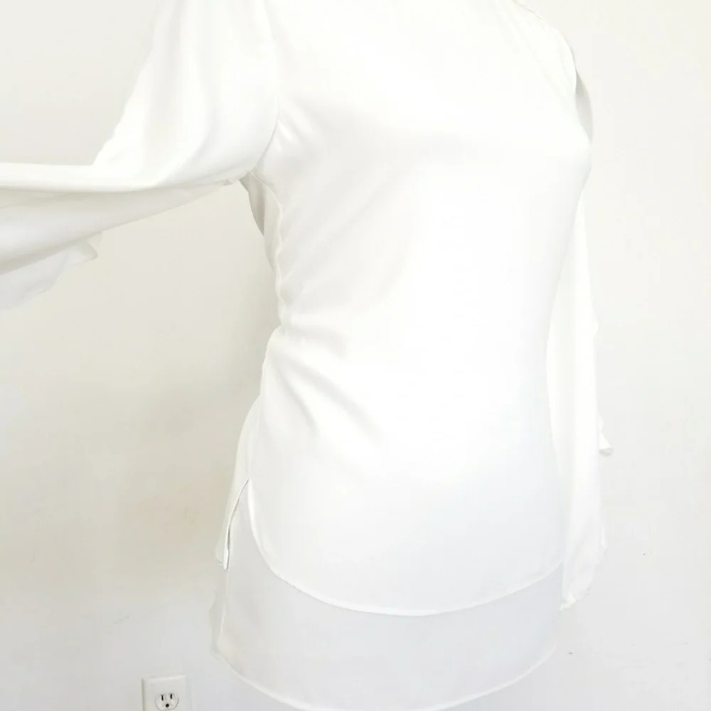 $78 Love Scarlett Womens White Ruffle Blouse S - Picture 5 of 6